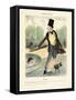 One O'Clock: Walking in the Luxembourg Gardens, 1839 (Hand-Coloured Lithograph)-Honore Daumier-Framed Stretched Canvas