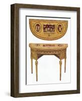 'One of a pair of Adam side-tables, the top painted in the manner of Pergolesi', 18th century-Robert Adam-Framed Giclee Print