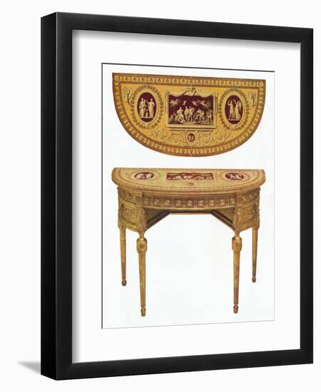 'One of a pair of Adam side-tables, the top painted in the manner of Pergolesi', 18th century-Robert Adam-Framed Giclee Print