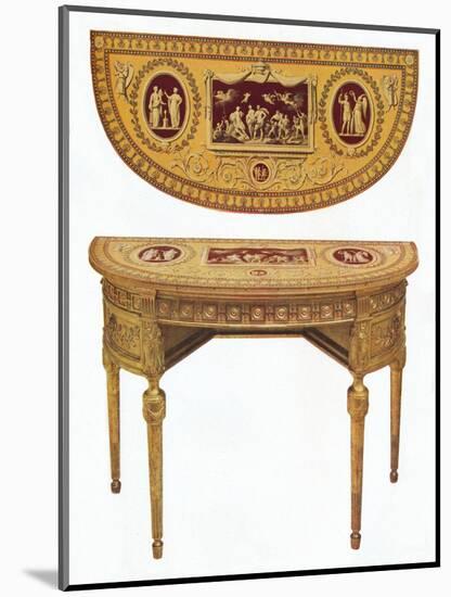 'One of a pair of Adam side-tables, the top painted in the manner of Pergolesi', 18th century-Robert Adam-Mounted Giclee Print