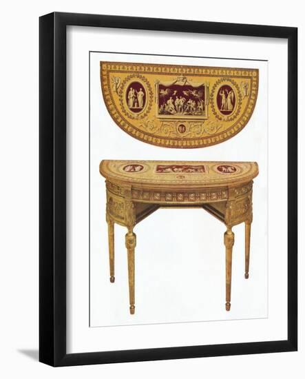 'One of a pair of Adam side-tables, the top painted in the manner of Pergolesi', 18th century-Robert Adam-Framed Giclee Print