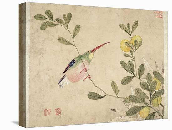 One of a Series of Paintings of Birds and Fruit, Late 19th Century-Wang Guochen-Stretched Canvas