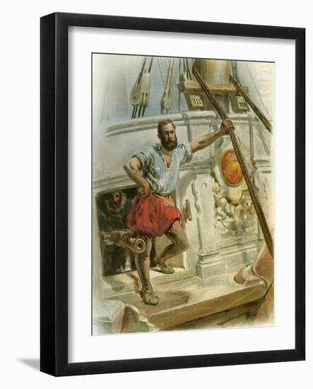 One of Drake's Men, 1588 (C1890-C189)-null-Framed Giclee Print