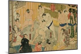 One of Eight Views of Kanjin Sumo, Pub. by Tsutaya, 19th Century-Utagawa Kunisada-Mounted Giclee Print