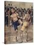 One of First Savate Meetings, French Boxing, Fought in Paris in 1899, Colour. France, 19th Century-null-Stretched Canvas