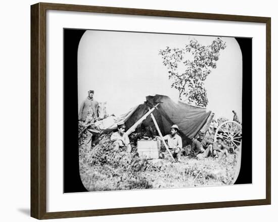One of General Grant's Union Field Telegraph Stations During the American Civil War, 1861-1865-null-Framed Photographic Print