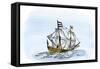 One of Henry Hudson's Ships, 17th Century-null-Framed Stretched Canvas