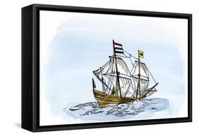 One of Henry Hudson's Ships, 17th Century-null-Framed Stretched Canvas