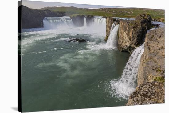 One of Iceland's Most Spectacular Waterfalls, Godafoss (Waterfall of the Gods), Outside Akureyri-Michael Nolan-Stretched Canvas