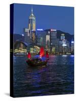 One of Last Remaining Chinese Sailing Junks, Victoria Harbour from Kowloon, Hong Kong, China, Asia-Gavin Hellier-Stretched Canvas