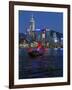 One of Last Remaining Chinese Sailing Junks, Victoria Harbour from Kowloon, Hong Kong, China, Asia-Gavin Hellier-Framed Photographic Print