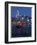 One of Last Remaining Chinese Sailing Junks, Victoria Harbour from Kowloon, Hong Kong, China, Asia-Gavin Hellier-Framed Photographic Print