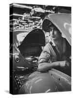 One of Many Italian Immigrants Working in Volkswagen Plant-Paul Schutzer-Stretched Canvas