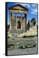 One of Temples of Capitoline, Dedicated to Capitoline Triad, Ancient Roman City of Sufetula-null-Framed Stretched Canvas