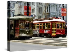 One of the 1920s Era Streetcars-null-Stretched Canvas