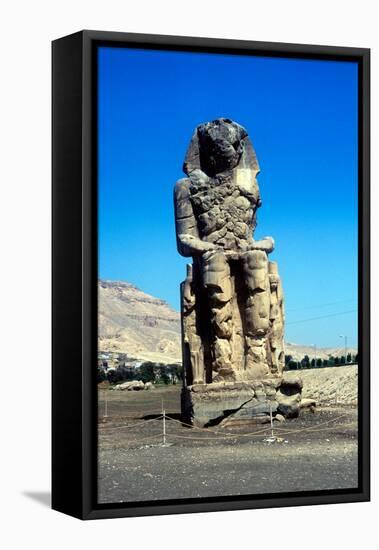 One of the Colossi of Memnon, Near the Valley of the Kings, Egypt, 14th Century Bc-null-Framed Stretched Canvas