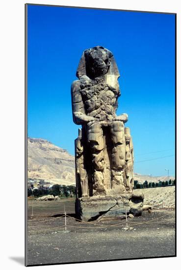 One of the Colossi of Memnon, Near the Valley of the Kings, Egypt, 14th Century Bc-null-Mounted Photographic Print