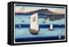 One of the Eight Views of Lake Biwa, Showing Boats Sailing-Fusatane-Framed Stretched Canvas