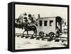 One of the First Horse-Drawn Trains of Baltimore and Ohio Railway-null-Framed Stretched Canvas