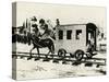 One of the First Horse-Drawn Trains of Baltimore and Ohio Railway-null-Stretched Canvas