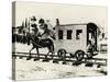 One of the First Horse-Drawn Trains of Baltimore and Ohio Railway-null-Stretched Canvas