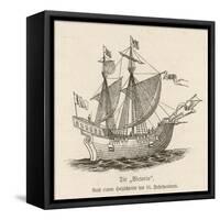 One of the Five Vessels of His Fleet the Caravel Victoria-null-Framed Stretched Canvas