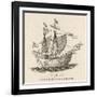 One of the Five Vessels of His Fleet the Caravel Victoria-null-Framed Art Print