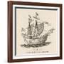 One of the Five Vessels of His Fleet the Caravel Victoria-null-Framed Art Print