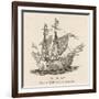 One of the Five Vessels of His Fleet the Caravel Victoria-null-Framed Art Print