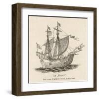 One of the Five Vessels of His Fleet the Caravel Victoria-null-Framed Art Print