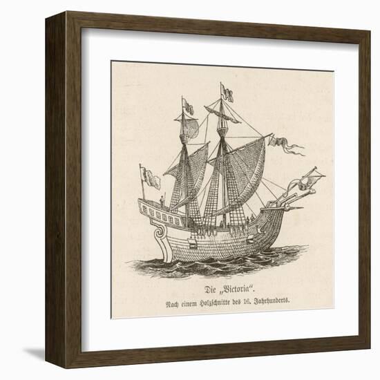 One of the Five Vessels of His Fleet the Caravel Victoria-null-Framed Art Print