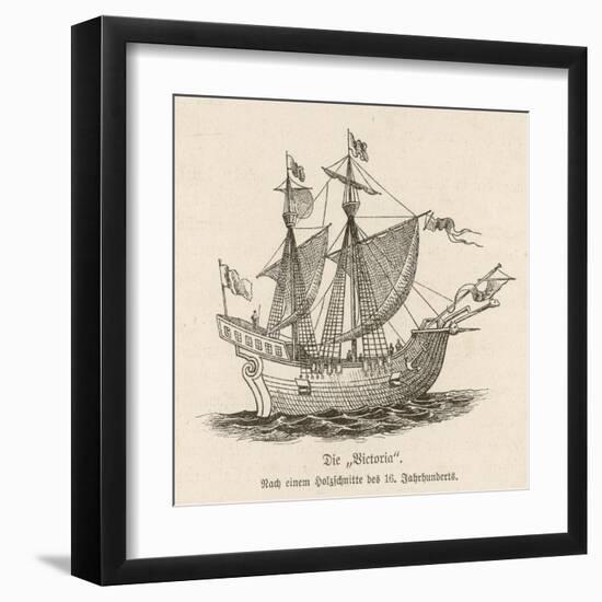 One of the Five Vessels of His Fleet the Caravel Victoria-null-Framed Art Print