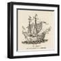 One of the Five Vessels of His Fleet the Caravel Victoria-null-Framed Art Print