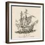 One of the Five Vessels of His Fleet the Caravel Victoria-null-Framed Premium Giclee Print