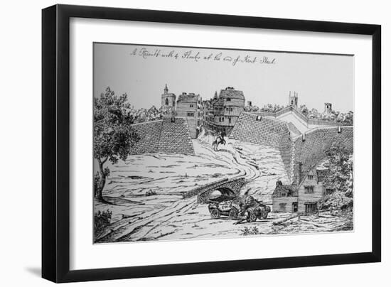 One of the Forts erected by the Parliament for the defence of London during the Civil War, c1808-null-Framed Giclee Print