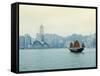 One of the Last Remaining Chinese Sailing Junks on Victoria Harbour, Hong Kong, China-Amanda Hall-Framed Stretched Canvas