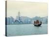 One of the Last Remaining Chinese Sailing Junks on Victoria Harbour, Hong Kong, China-Amanda Hall-Stretched Canvas