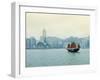 One of the Last Remaining Chinese Sailing Junks on Victoria Harbour, Hong Kong, China-Amanda Hall-Framed Photographic Print