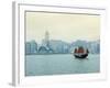 One of the Last Remaining Chinese Sailing Junks on Victoria Harbour, Hong Kong, China-Amanda Hall-Framed Photographic Print