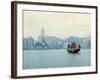 One of the Last Remaining Chinese Sailing Junks on Victoria Harbour, Hong Kong, China-Amanda Hall-Framed Photographic Print