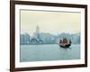 One of the Last Remaining Chinese Sailing Junks on Victoria Harbour, Hong Kong, China-Amanda Hall-Framed Photographic Print