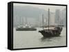 One of the Last Remaining Chinese Sailing Junks on Victoria Harbour, Hong Kong, China-Amanda Hall-Framed Stretched Canvas