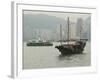 One of the Last Remaining Chinese Sailing Junks on Victoria Harbour, Hong Kong, China-Amanda Hall-Framed Photographic Print