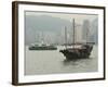 One of the Last Remaining Chinese Sailing Junks on Victoria Harbour, Hong Kong, China-Amanda Hall-Framed Photographic Print