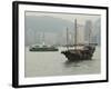 One of the Last Remaining Chinese Sailing Junks on Victoria Harbour, Hong Kong, China-Amanda Hall-Framed Photographic Print