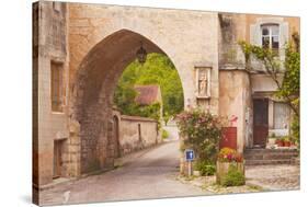 One of the Old Gates to the Village of Noyers Sur Serein in Yonne, Burgundy, France, Europe-Julian Elliott-Stretched Canvas