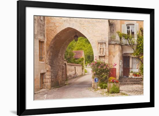 One of the Old Gates to the Village of Noyers Sur Serein in Yonne, Burgundy, France, Europe-Julian Elliott-Framed Photographic Print