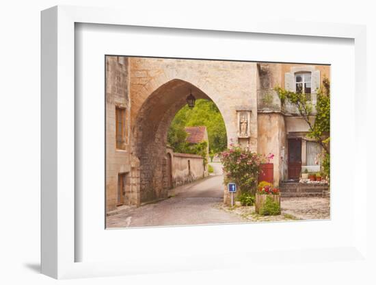 One of the Old Gates to the Village of Noyers Sur Serein in Yonne, Burgundy, France, Europe-Julian Elliott-Framed Photographic Print