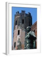 One of the Polygonal Towers and Statue of Julius Caesar, Porta Palatina, Turin, Piedmont, Italy BC-null-Framed Giclee Print