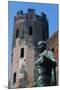 One of the Polygonal Towers and Statue of Julius Caesar, Porta Palatina, Turin, Piedmont, Italy BC-null-Mounted Giclee Print
